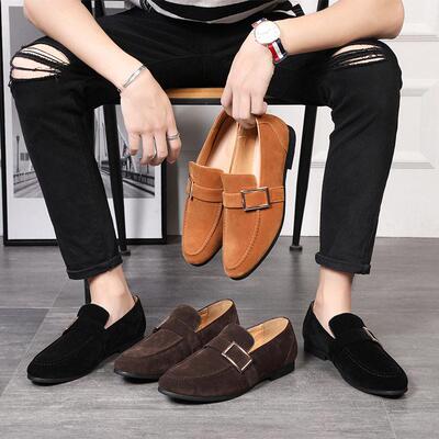 shoes for men summer bean shoes leather shoes 48大尺码豆豆鞋