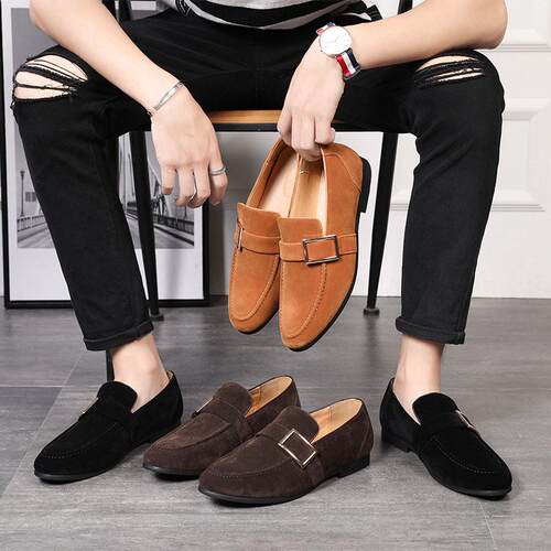shoes for men summer bean shoes leather shoes 48大尺码豆豆鞋