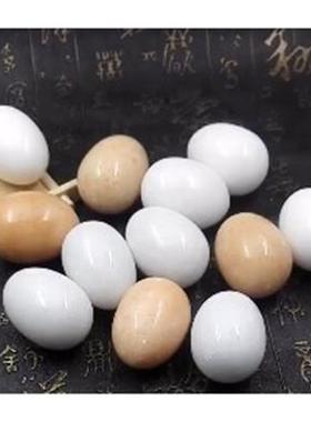 鹅卵石蛋天然原石鸡蛋手球摆件健身把玩玉保健仿真球老人鹅蛋石头