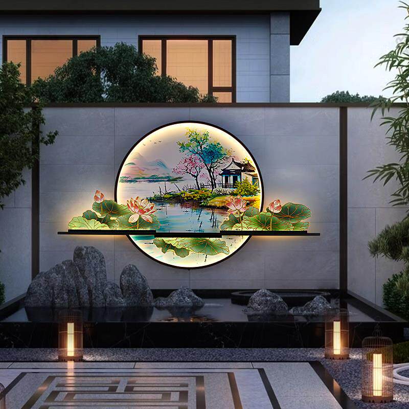 2025新款太阳能壁画 画灯中式别墅庭院氛围投射灯景观灯防水户外