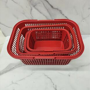 New Plastic Fruit Picking Basket with Handle and Lid - Straw
