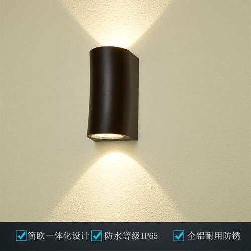 户外壁灯led防水防潮12W别墅过道庭院外墙装饰灯欧式双头洗墙灯