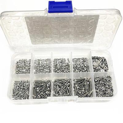 1200PCS跨境套装盒M1.6螺丝内六角螺母垫片不锈钢圆柱杯头组合