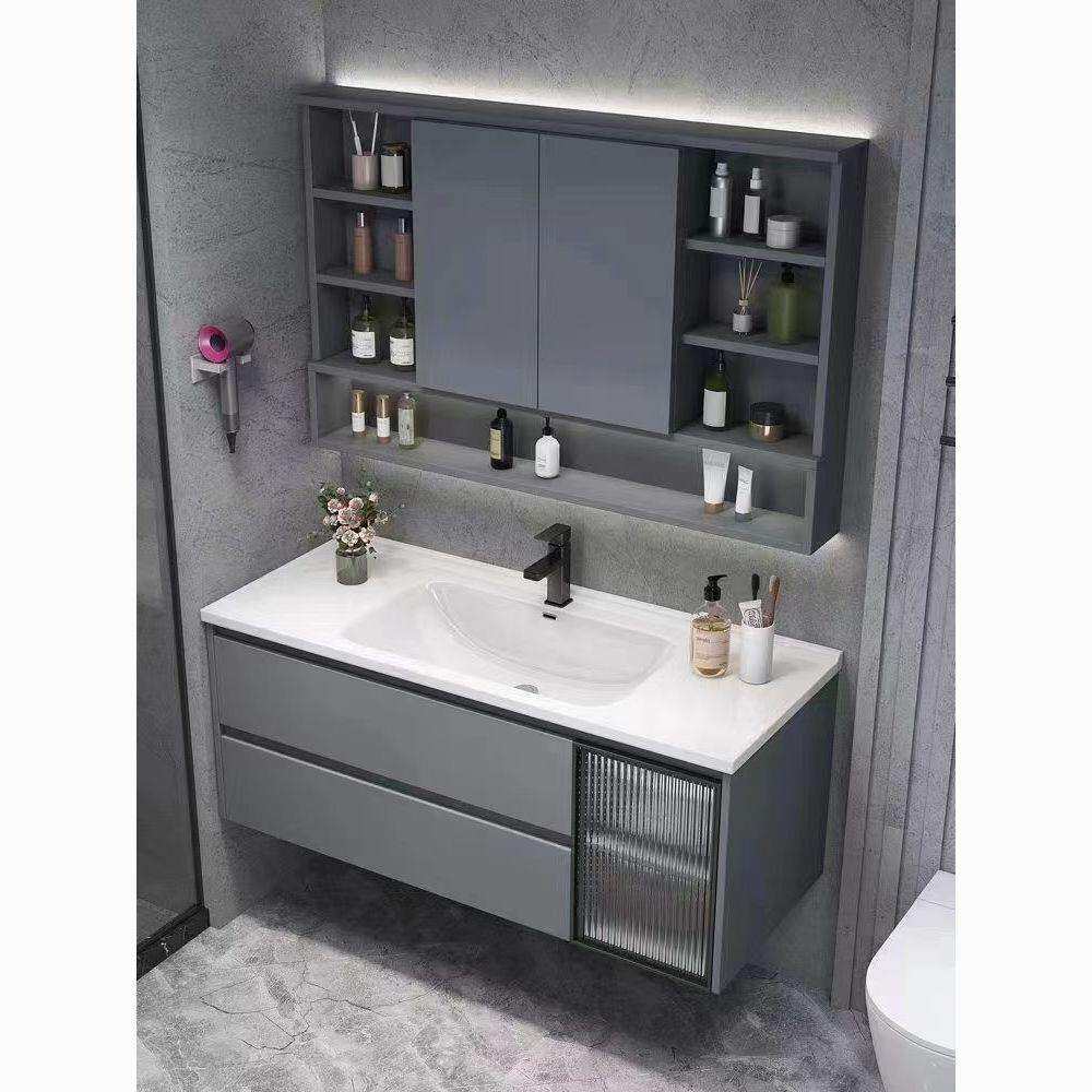 浴室柜折叠镜柜陶瓷一体化妆镜挂墙卫生间隐形2026洗漱台镜