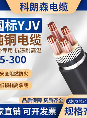 科朗森国标铜芯电缆线YJV2/3/4/5芯1.5/6/10/150/300平方三相四线