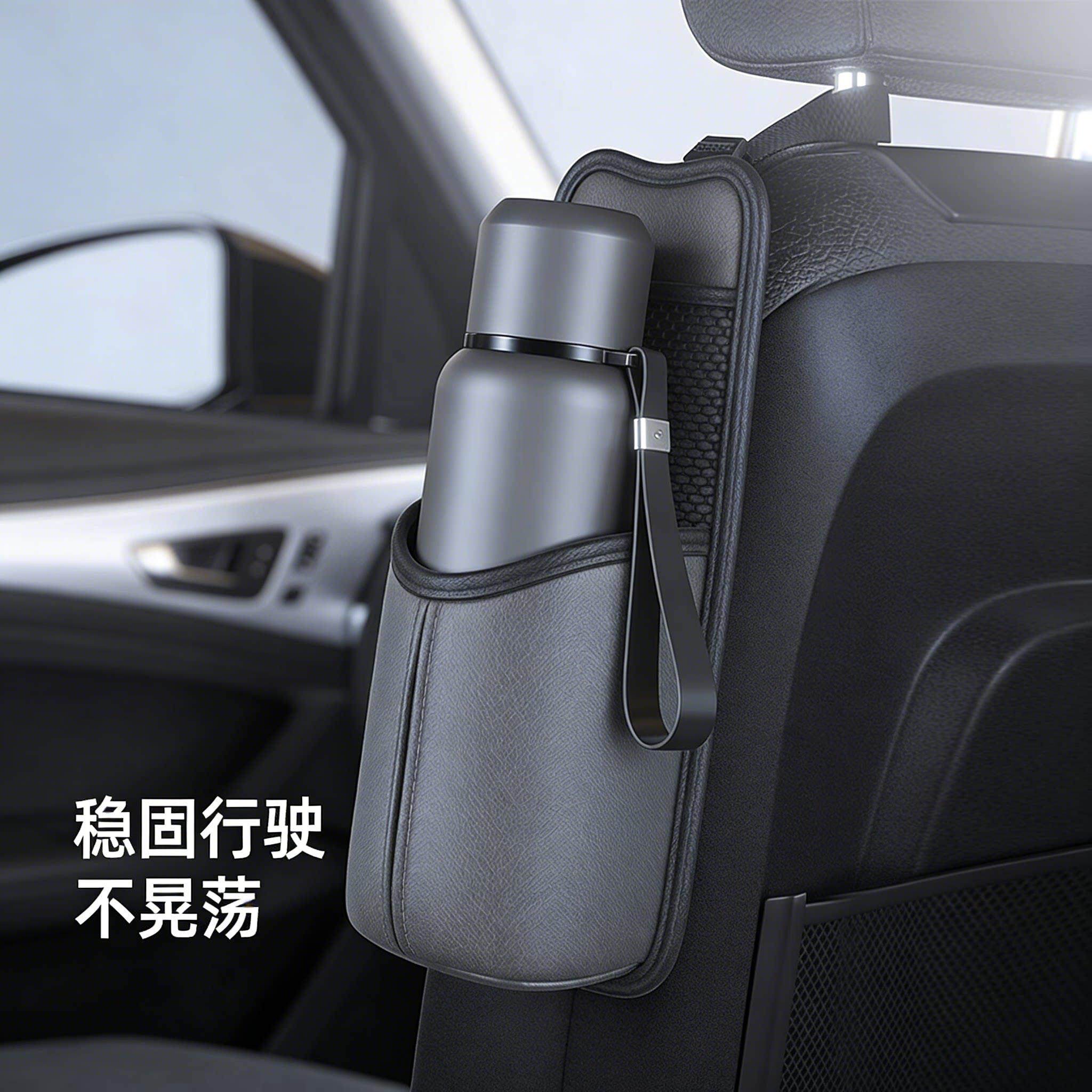 车载水杯架水壶固定座汽车暖壶支架保温瓶收纳挂袋车内热水瓶架子