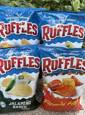 美国原装进口薯片零食小吃如福司火辣波浪形薯片Jalapeno Ruffles