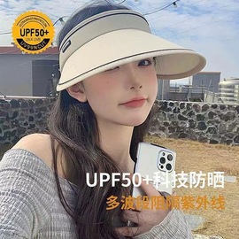 e拍一发五空顶遮阳帽女夏季防晒帽，遮脸防紫外线骑车防吹翻