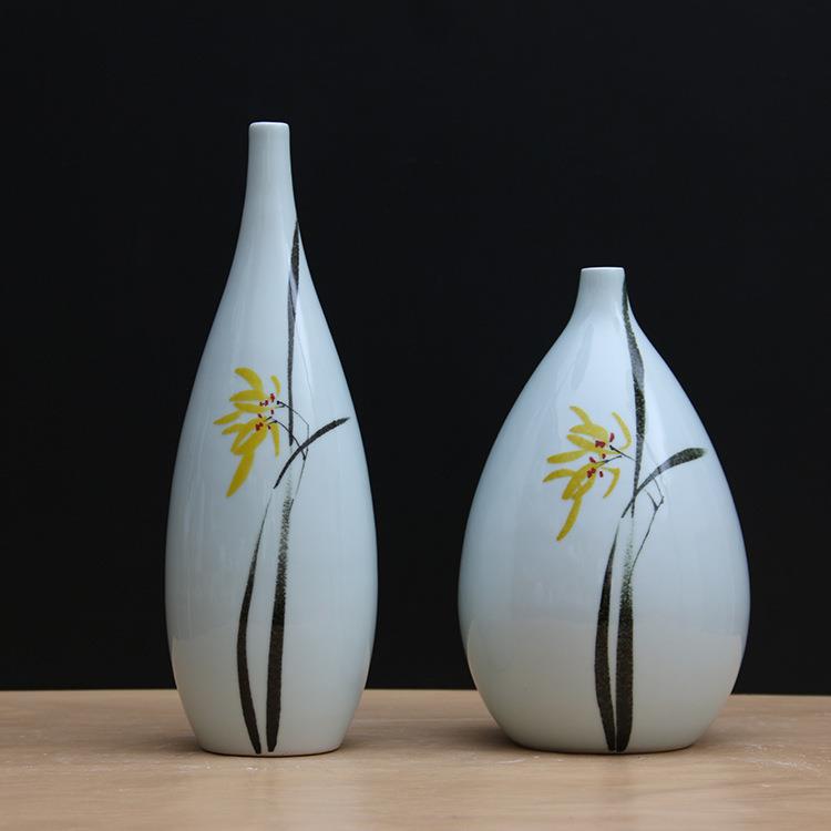 新中式陶瓷小花瓶客厅摆件 禅意插花干花中式复古小清新装饰品