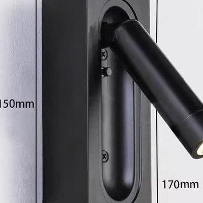 亚朵新款LED嵌入式壁灯酒店客房可旋转床头阅读壁灯宾馆同款射灯