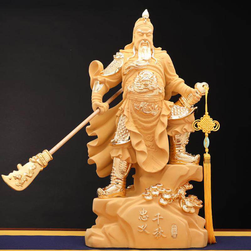 忠义千秋关公沙金武财神摆件关公招财武财神爷家居办公室风水饰品