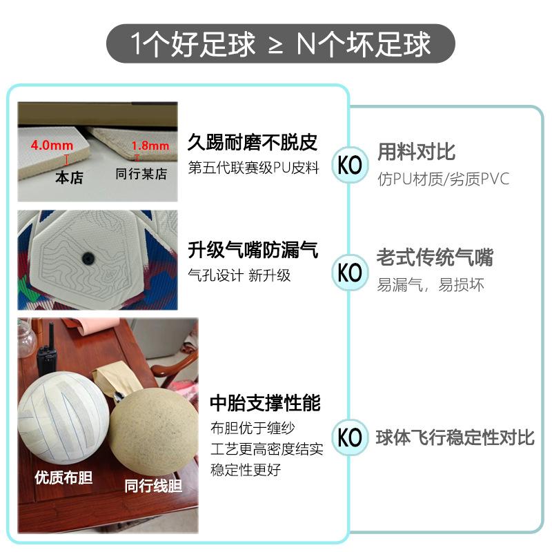 足球欧冠皮革5号4号比赛训练儿童小学生成人防滑耐磨热粘合四五号