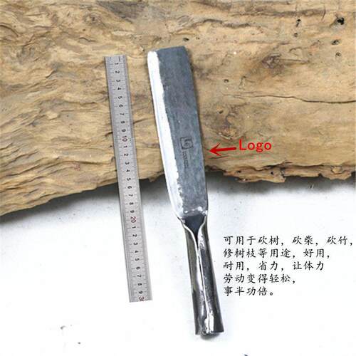 弹簧钢手工锻打小镰刀割草刀农用砍竹刀开 路修枝刀高硬度左手右