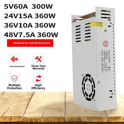 220V转24V15A开关电源 5V60A36V10A 48V7.5A48V10A360W300W变压器