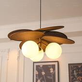 魔豆 餐桌书房主卧室阳台灯新款 跨镜法式 中古藤编餐厅吊灯复古日式