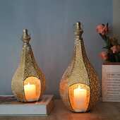 新品 现货摩洛哥铁艺镂空风灯蜡烛台节日家居氛围工艺品摆件