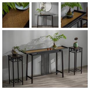 0A新中式隔断玄关中堂条案供桌香案家用客厅靠墙柜入门轻奢端景台