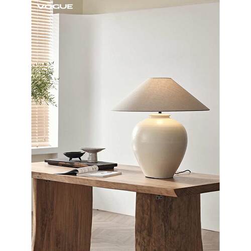 【既白】日式陶罐台灯设计师客厅装饰摆件侘寂风民宿卧室床头灯具