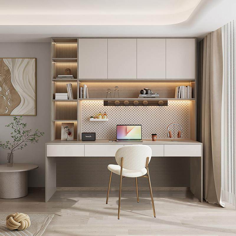 【香港包邮】书房实木双人书桌轻奢现代学生家用儿童书架一体卧室,住宅家具,书桌,淘宝优惠券,粉丝福利购,淘宝优惠卷