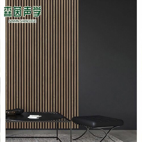 外贸工厂客厅装饰隔音护墙板实木皮新型格栅板环保木条聚酯吸音板
