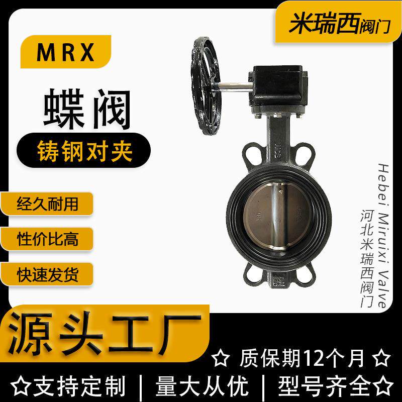 涡轮铸钢对夹蝶阀软密封阀板304中线杠杆式厂家河北D371X-16C