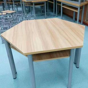 供应培训机构六边形桌六角桌量大从优阅览室六角桌