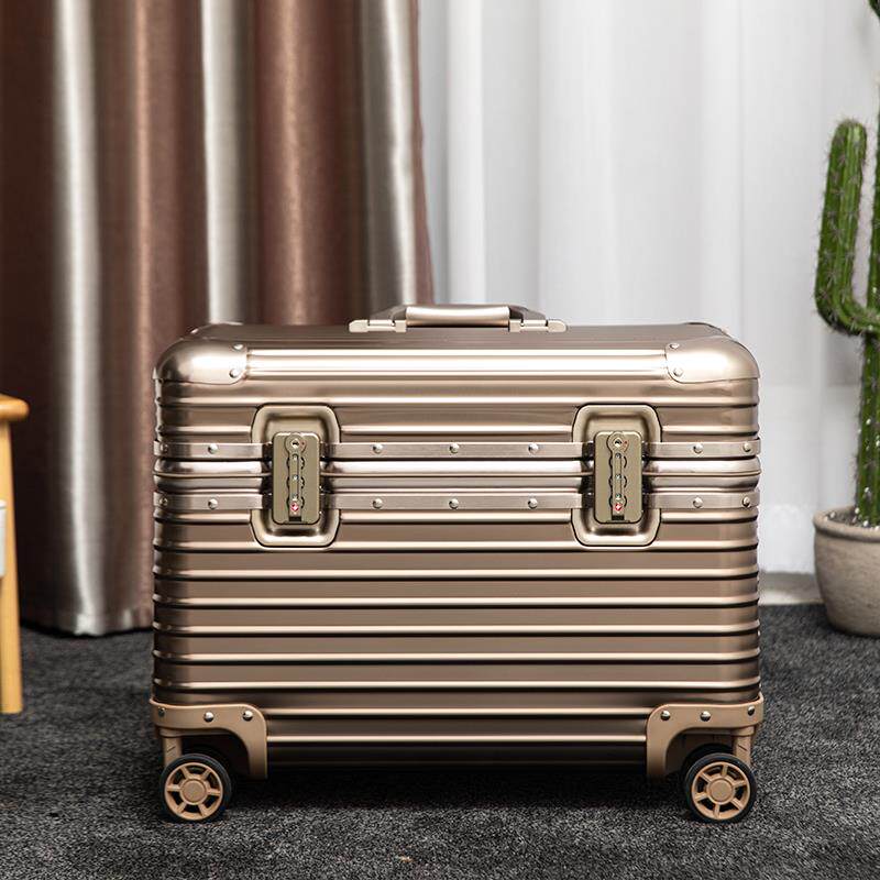 正品全铝合镁金摄影红拉杆行李箱旅行箱工具箱上开盖密码机箱登酒