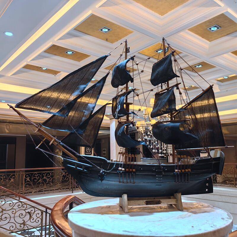 黑珍珠木船模型加勒比海盗船实木帆船模型饰品工艺船装饰礼品