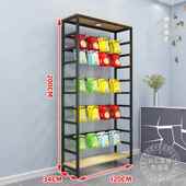 高档仓储货架超市展橱示收架书架能多层书组合纳架储物多功铁艺置