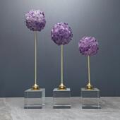 法式 天饰 居轻奢然水晶石花球水晶底座酒店摆件家软卧室客厅MBP装