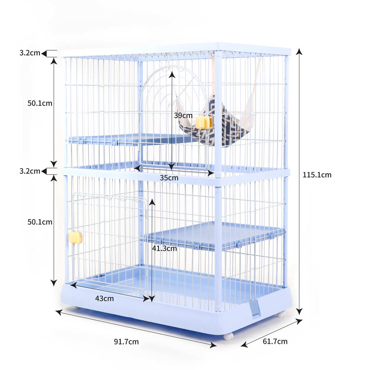 CY创逸猫笼子猫咪家用室内超大自由空间一体大号三层猫笼