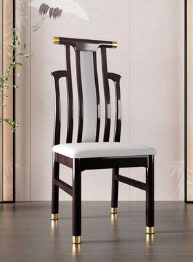 BDM6306#新中式实木餐椅酒店商用高端椅子饭店专用餐桌凳子现代家
