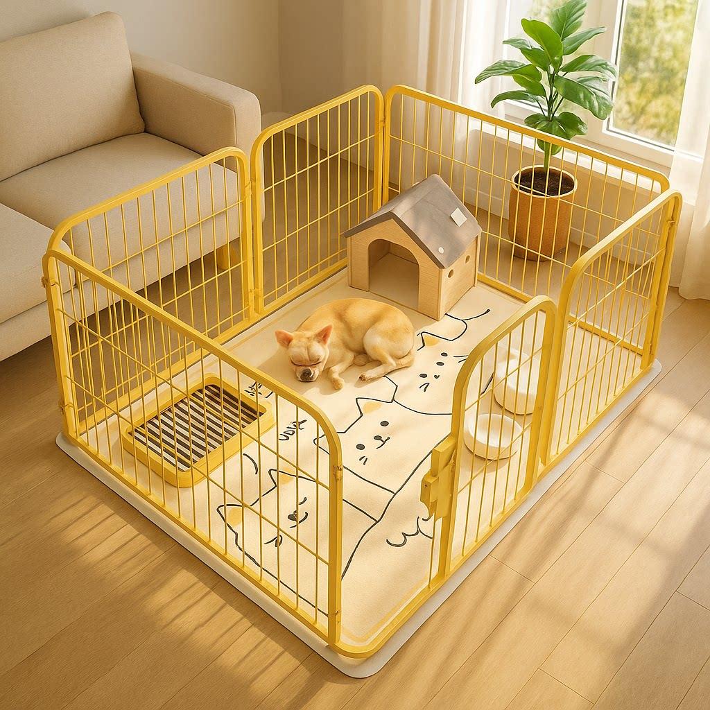 狗笼子狗围栏室内中小型犬宠物栅栏隔离训厕一体狗窝隔断一室一厅