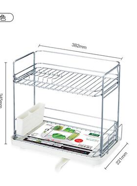 高档日置本asel厨房不锈v碗大碟沥水架 容量双层筷餐具水槽边收纳
