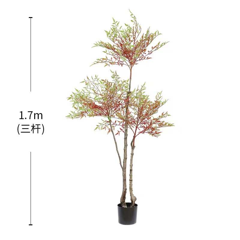 网红仿真南天竹盆景假绿植橱窗装饰客厅落地盆栽仿生植物摆件假树