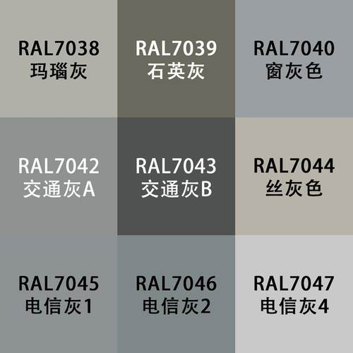 RAL7035自动手喷漆RAL7042交通灰RAL7047电信设备金属漆防锈