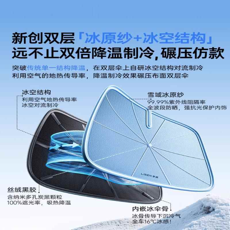 【真双层168】汽遮阳伞前车遮窗车阳帘车内防晒隔挡热挡风玻璃