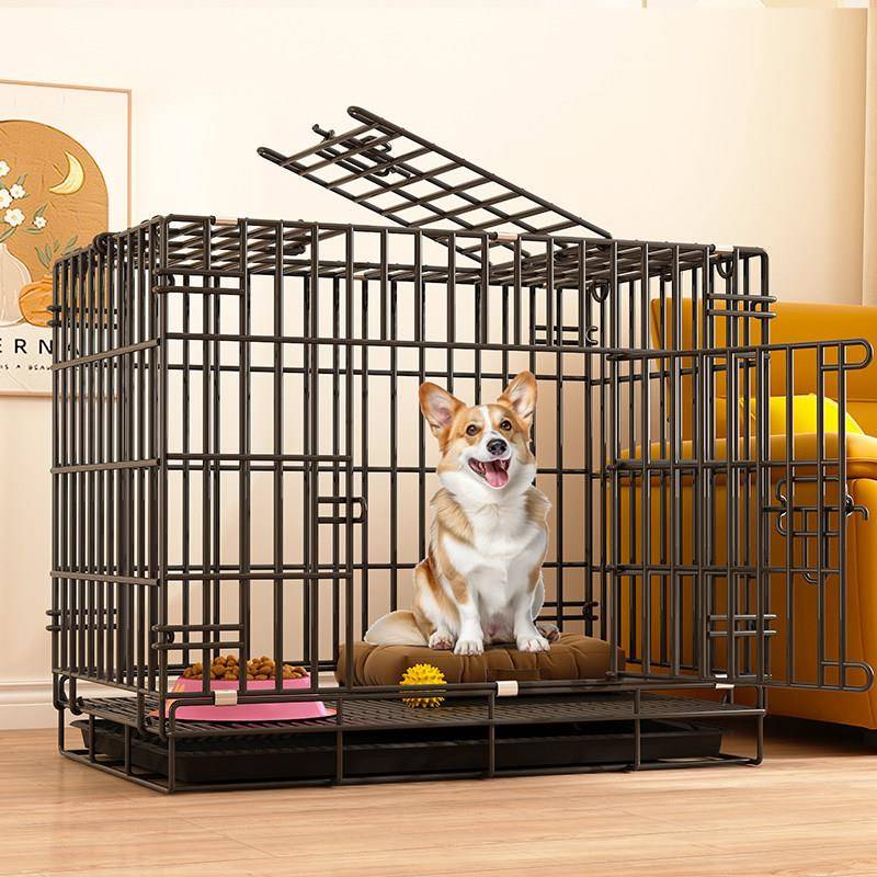 狗笼子加粗中小型犬室内狗窝可折叠博美泰迪带厕所一体宠物别墅