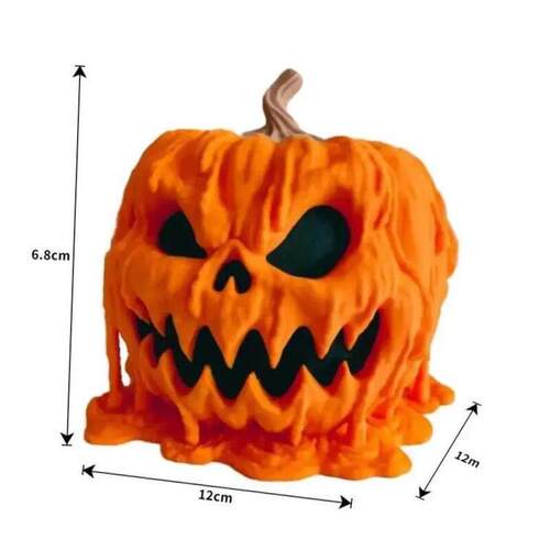 Halloween Pumpkin Snack Bowl Melting Skull Serving Bowl