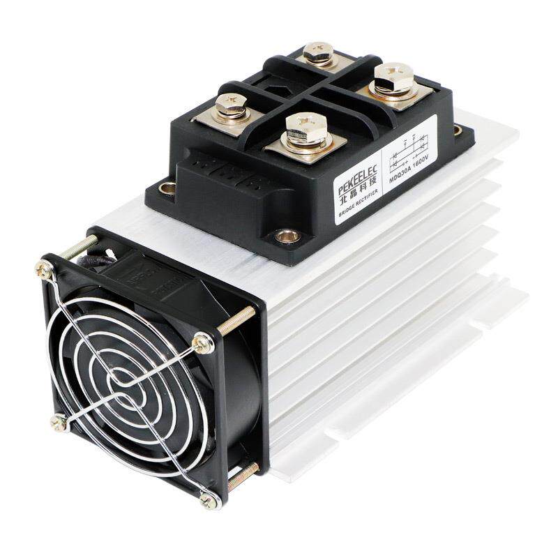 单相整流器模块组件MDQ200A1600V桥堆300A12V24V散热底座风机成套