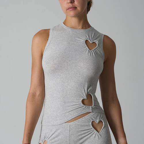 Twopiece Set Casual Lounge Set Womens Heart Shaped Hollow