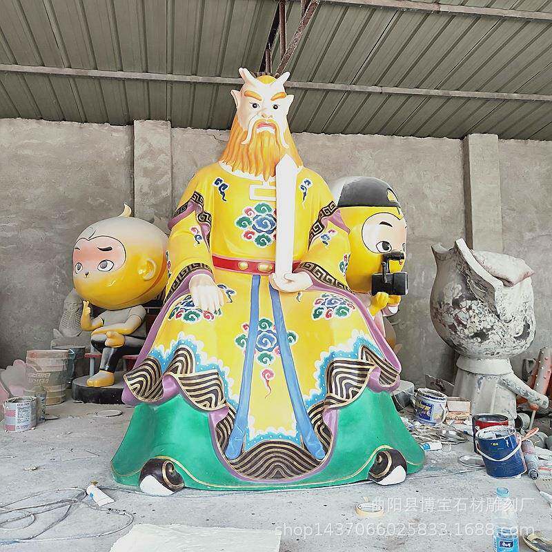玻璃钢龙王雕像虾兵虾将寺庙彩绘龍王塑像树脂工艺品雕塑优惠中