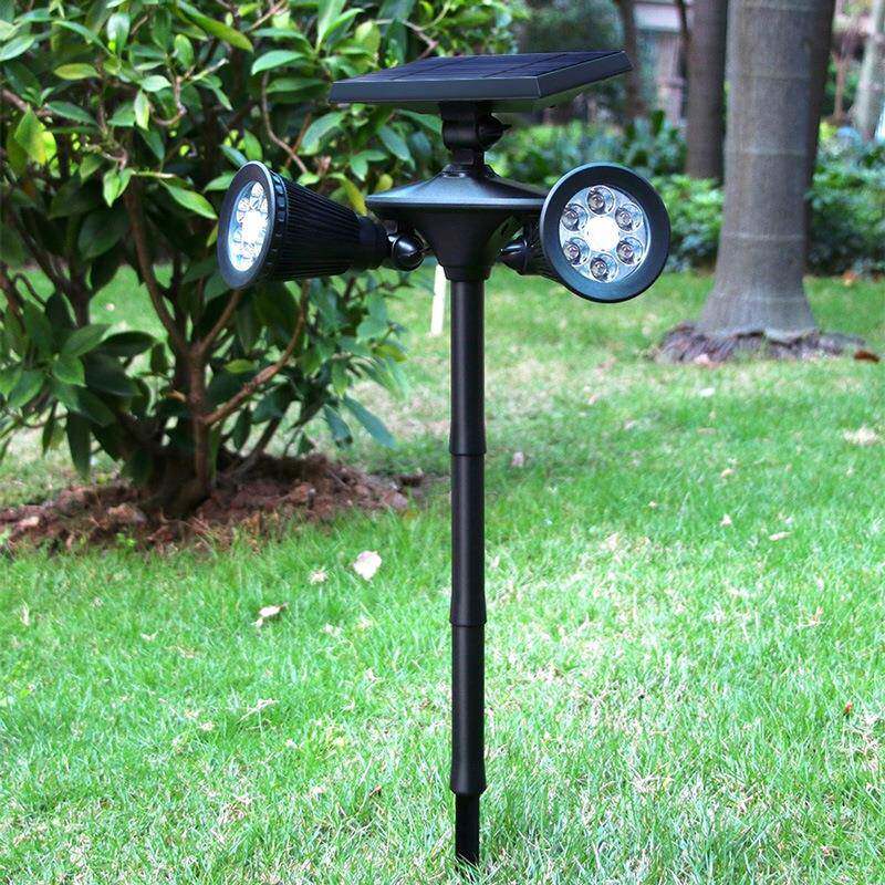 led太阳能双头插地照树灯射灯人体感应户外墙壁花园草坪庭院灯具