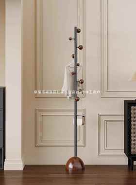 法式中古卧落地挂衣架家用转QDN角入户室衣帽架衣架物架黑置色古