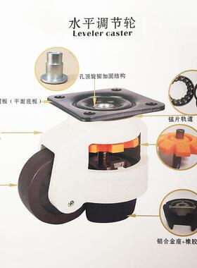 重型加厚福马轮GD40F60F80F120F带支撑脚精密水平调节万向脚轮子