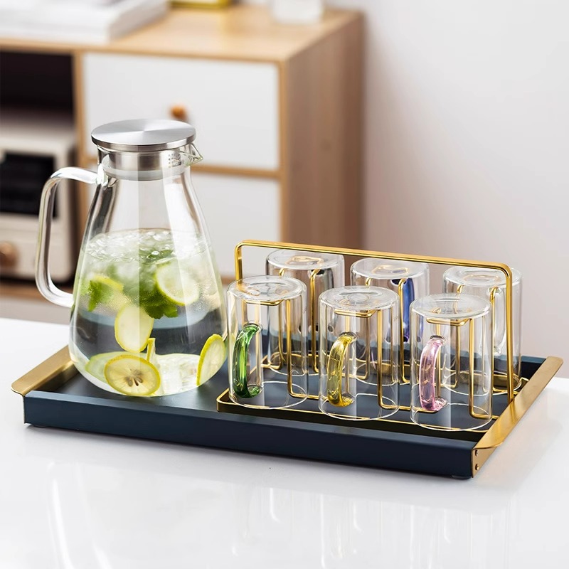 家用水杯玻璃杯带把手耐热杯子玻璃水杯泡茶杯客厅喝水杯杯具马小