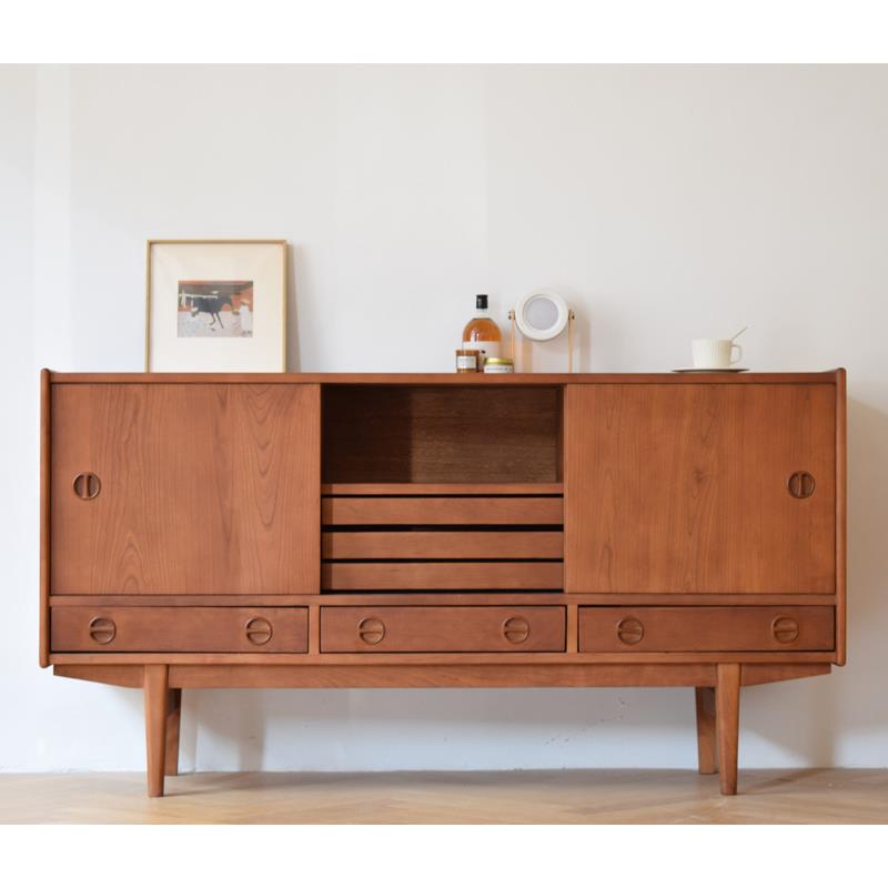 樱桃木中色餐M边收x-189柜MC风格收纳实木纳柜子茶古水柜