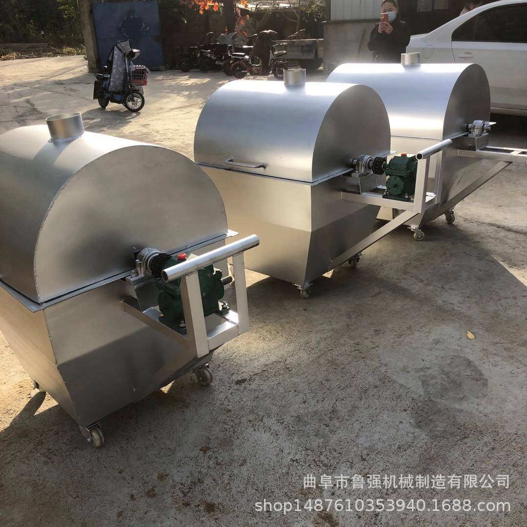 炒玉米粒麦麸烘干机 500斤花生滚筒翻炒机 多功能板栗炒货