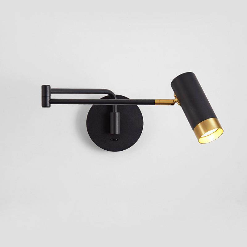 极简床头壁灯轻奢简约现代书房阅读看书led创意伸缩摇臂卧室墙灯