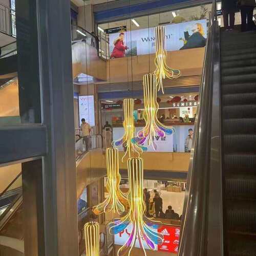 酒店大堂吊灯售楼部沙盘枫叶水晶灯别墅客厅玻璃灯具设计现代简约